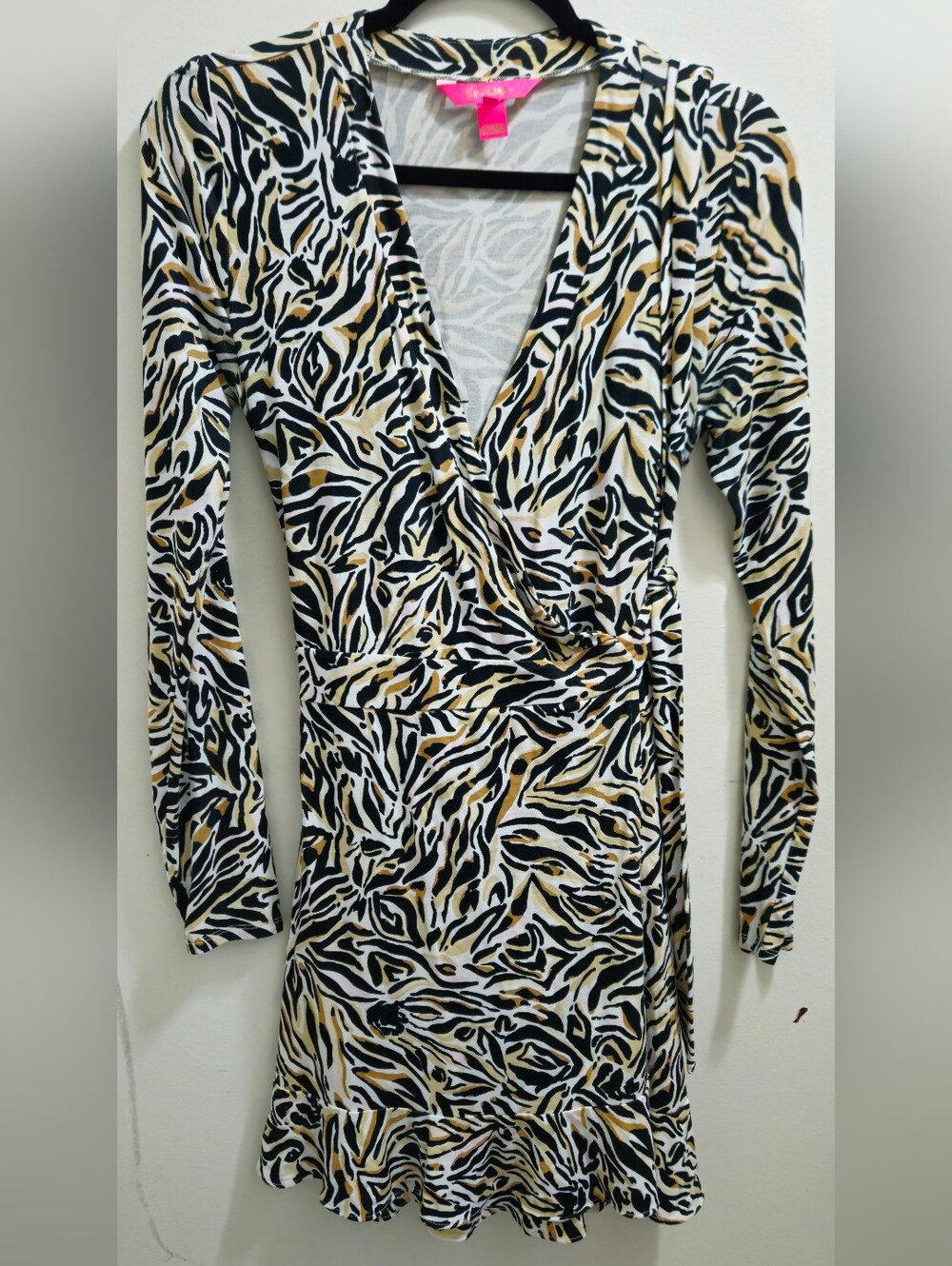 Lilly Pulitzer Rilla Onyx Can You Zee Me Zebra Wrap Dress Skort Short Romper Sm - Picture 4 of 12